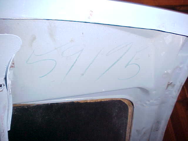 Early MGB under-bonnet car number marking