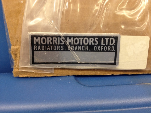 Early MGB oil cooler top plate